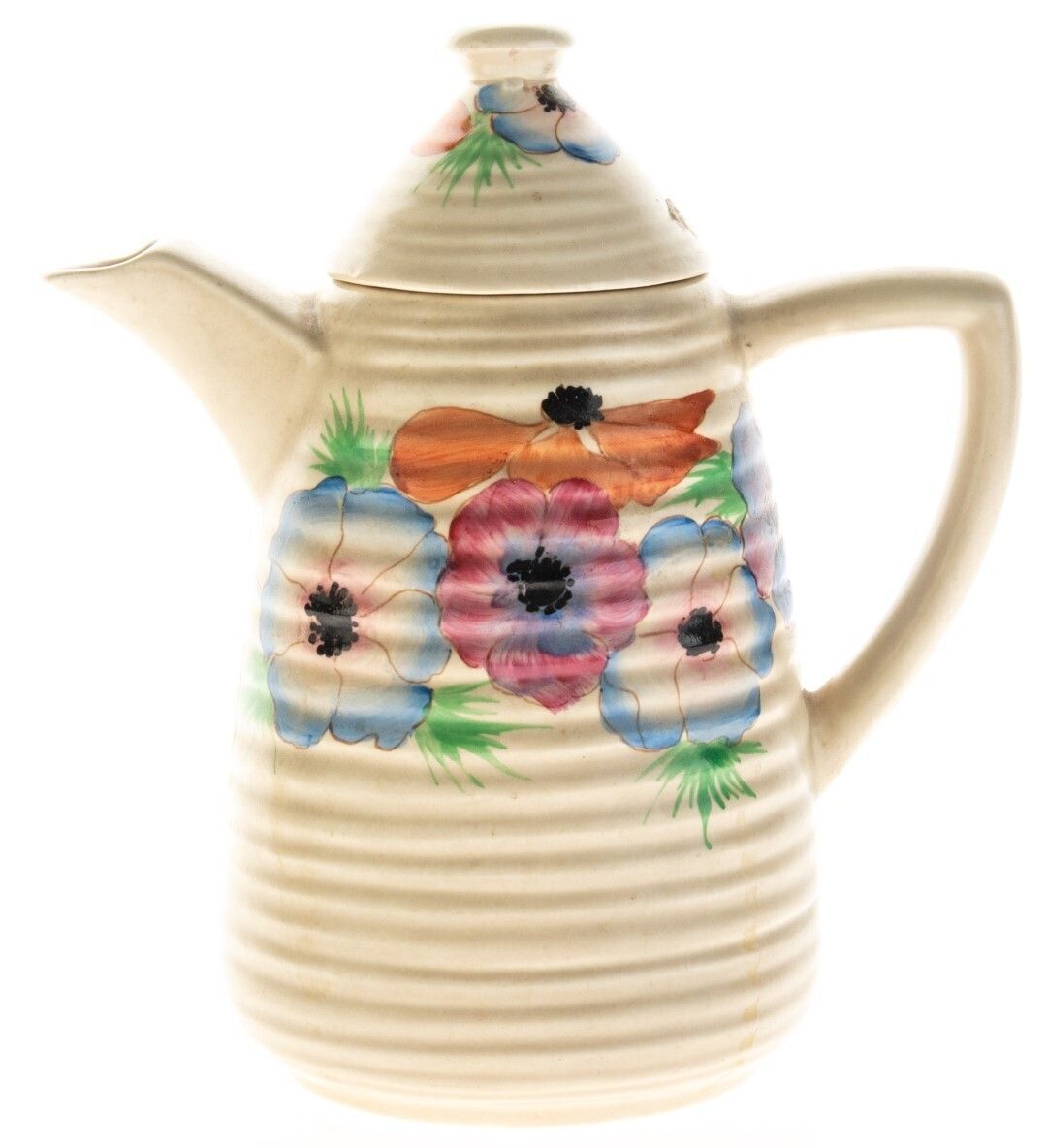 Art Deco Clarice Cliff Hand Painted Crocus Pattern Ceramic Pottery Tankard Coffee Pot