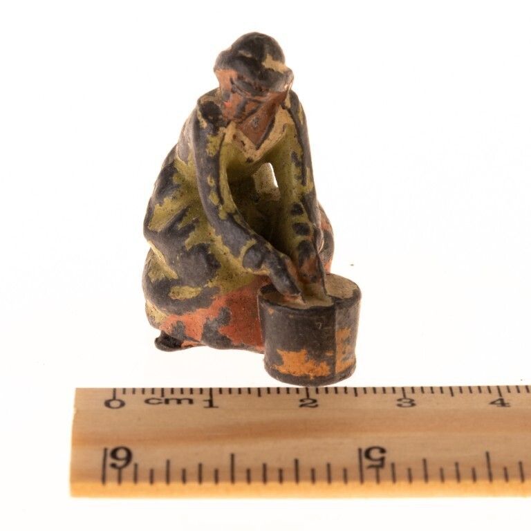 Pre War Diecast Lead Miniature Figure Of A Cow Milker photo for sale