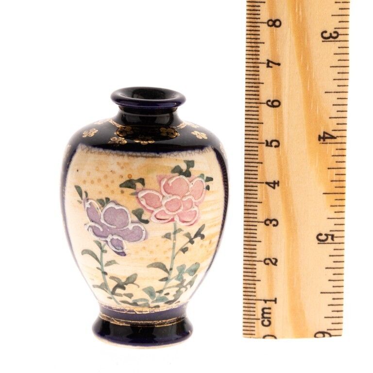 Antique Japanese Hand Painted Satsuma Pottery Vase Depicting A Lady In Kimono Meiji Period photo for sale