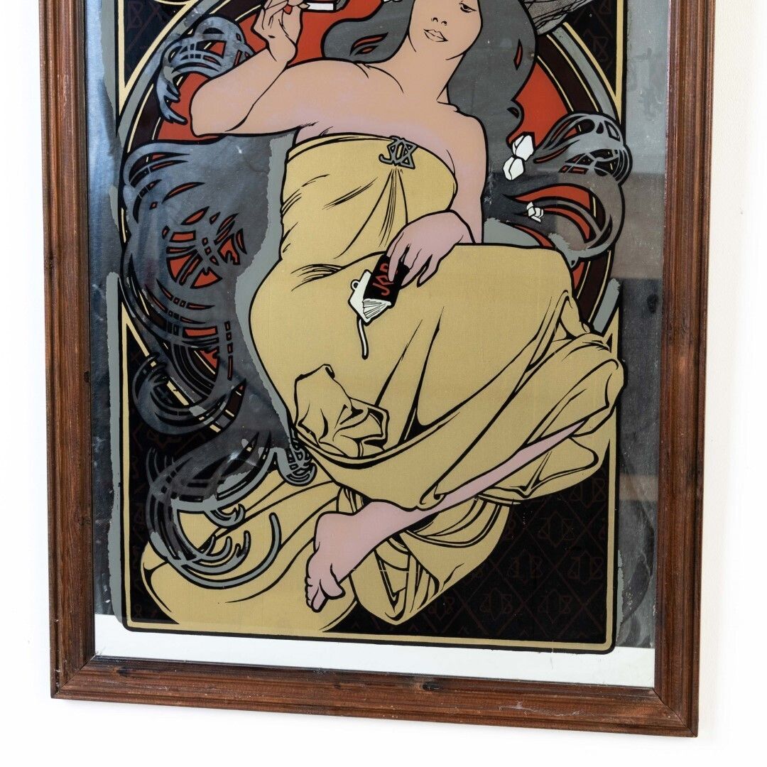 Alphonse Mucha Large Art Nouveau Advertising Job Paper Cigarettes Mirror  1896 | Alphonse Mucha