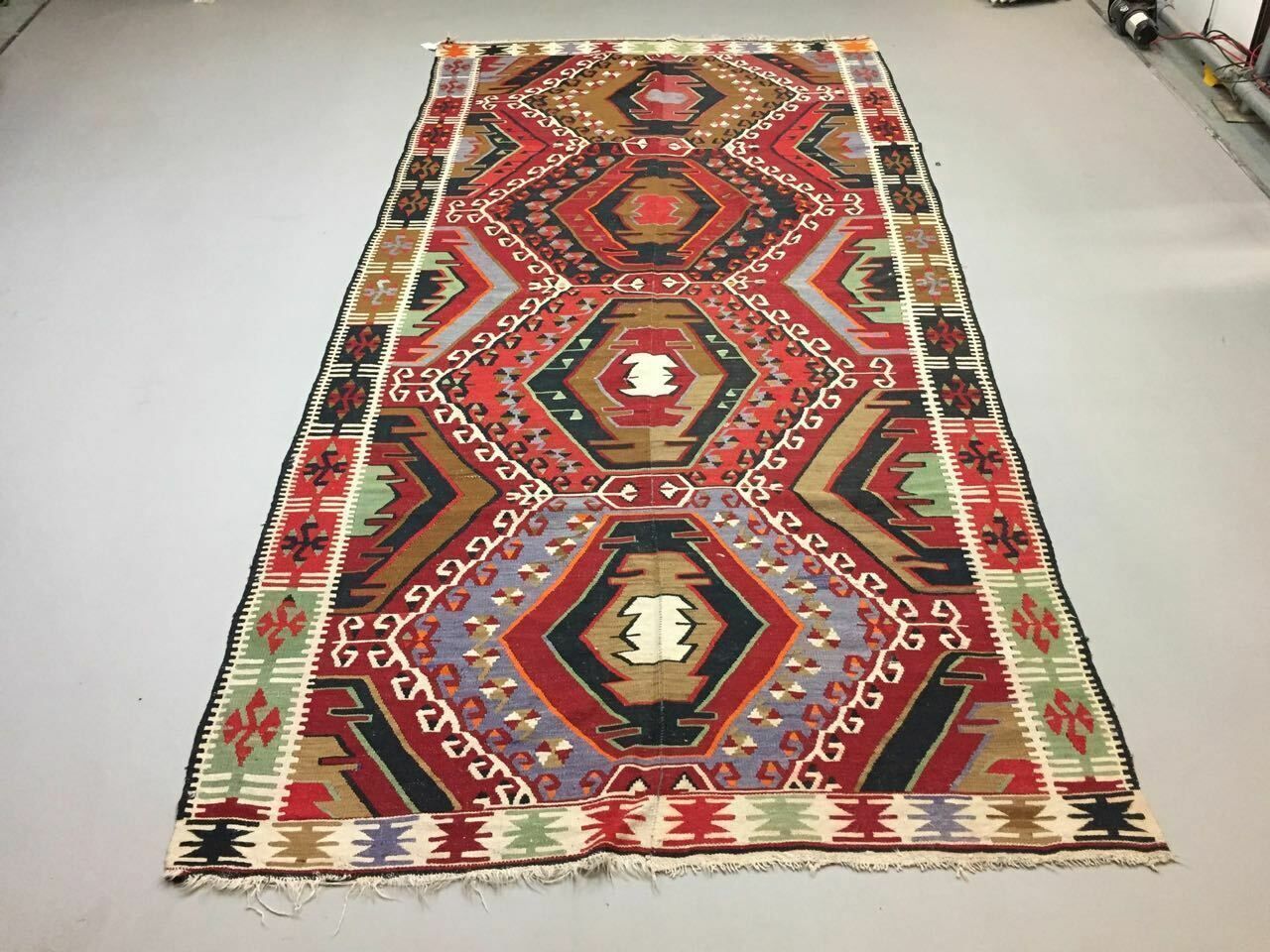 Vintage Turkish Kilim Kelim Rug 315x157cm Shabby Chic Wool,Moroccan Boho Large photo furniture