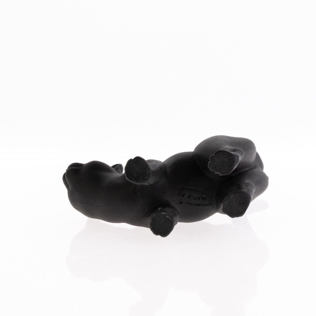Rare Wedgwood Black Basalt Jasperware Glass Eyed Cat Figure Designed By Ernest Light Ca. 1915 photo furniture