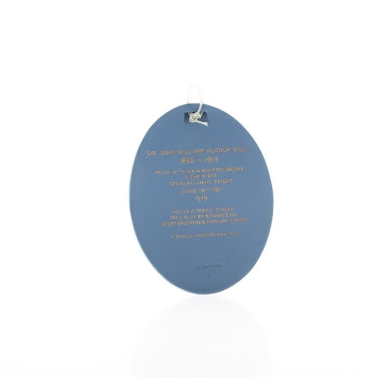 Wedgwood Blue Jasperware Ceramic Porcelain Sir John William Alcock Portrait Medallion Plaque photo Art