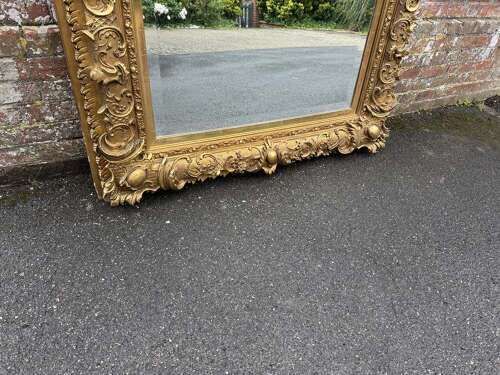 A Spectacular Large Antique English 19th Century Gilt Ornate Framed Mirror. photo 1995.0