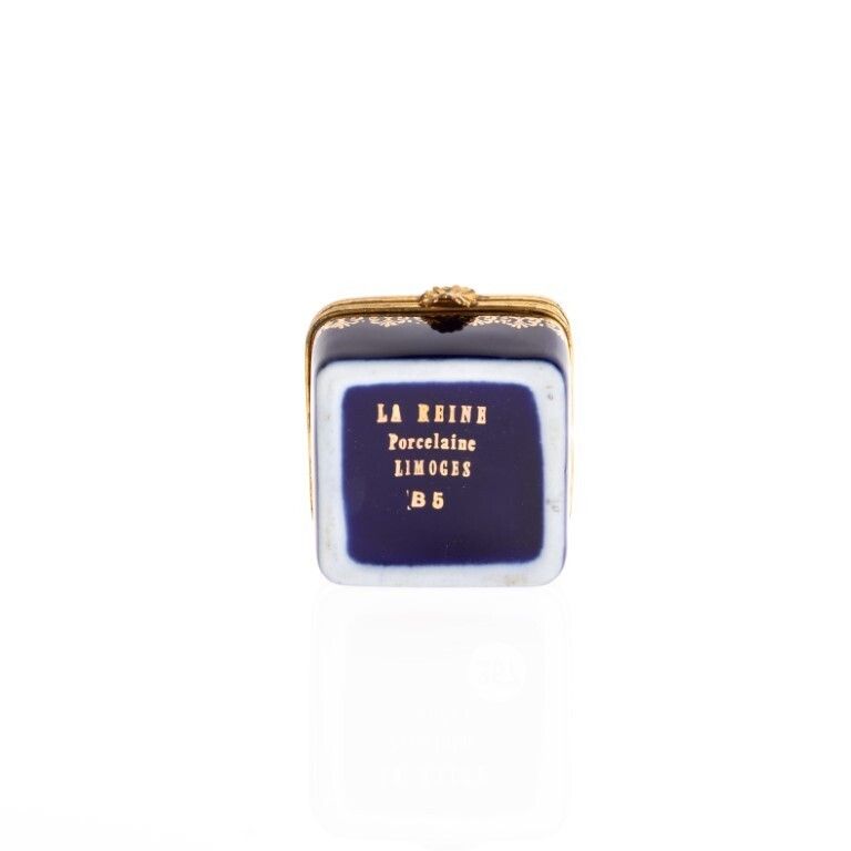 Mid Century French Limoges Cobalt Gilt Porcelain Pill Box photo buy