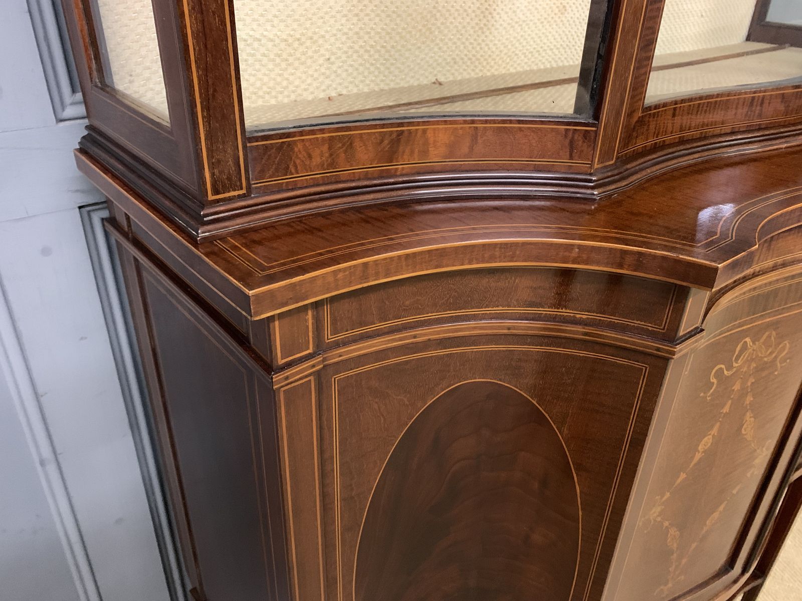 photo buy Maple & Co. Inlaid Mahogany Display Cabinet