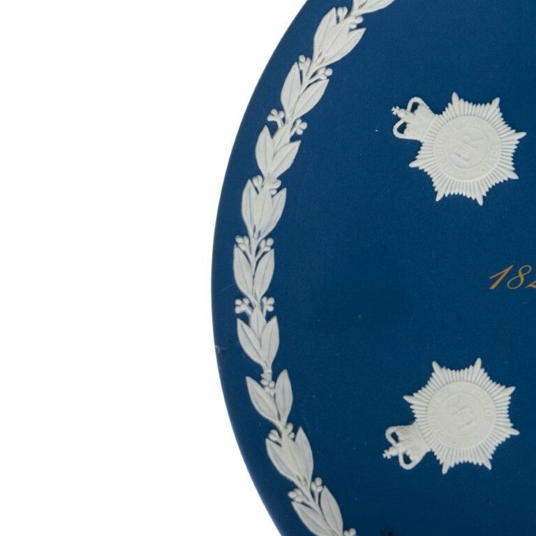 Wedgwood Portland Blue Jasperware Ceramic Porcelain Plate For The Metropolitan Police photo Home Decor