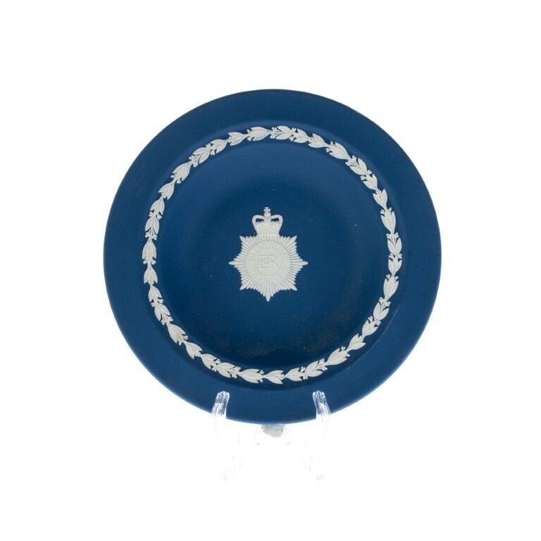 Wedgwood Portland Blue Jasperware Ceramic Porcelain Metropolitan Police Bas Relief Plate