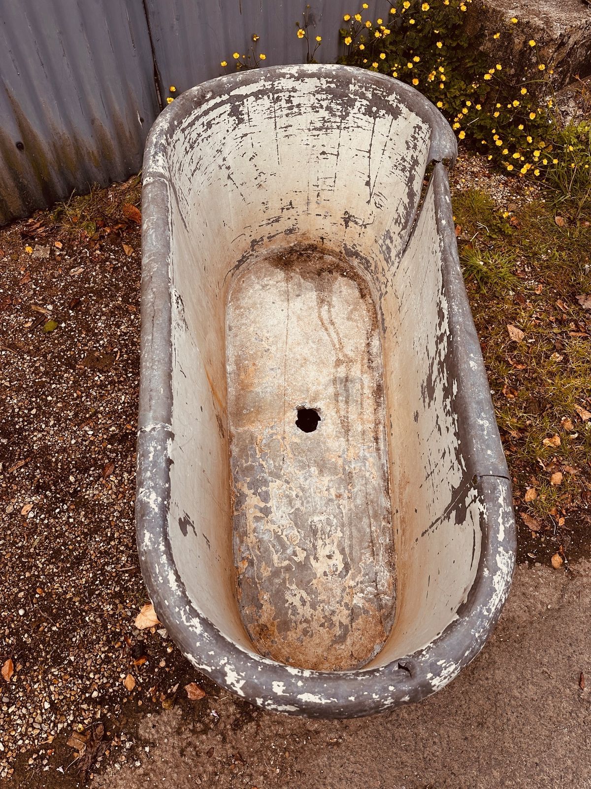 Antique French 19th Century Bath Tub photo Garden Decor