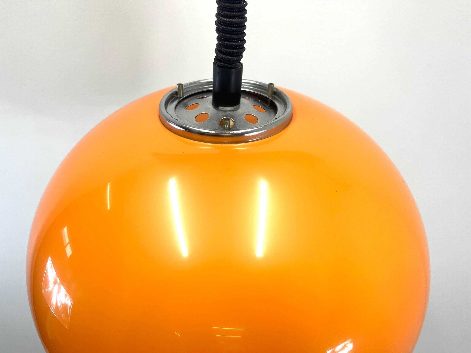 Space Age Meblo Lamp / Orange Pendant Lamp / Meblo Yugoslavia 70s / Ball Lamp / Futuristic Ceiling Light / Adjustable Lamp photo Lighting