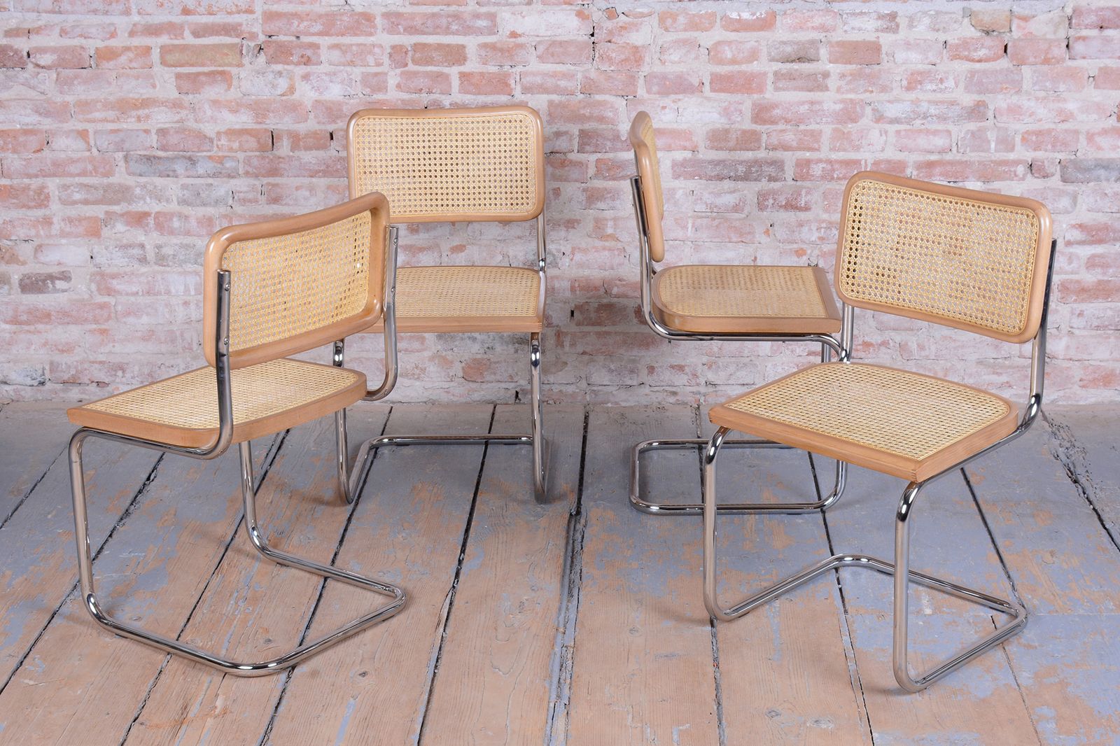 Set Of Four Restored Bauhaus Cesca Chairs, By M. Breuer, Chrome, Italy, 1980s photo furniture