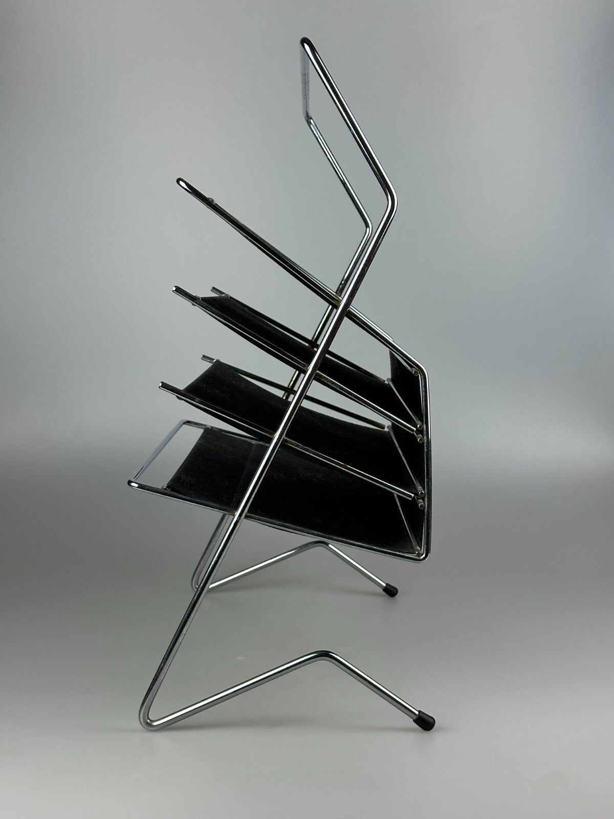 Home Decor 60s 70s Newspaper Holder Magazine Rack Metal Plastic Space Age photo