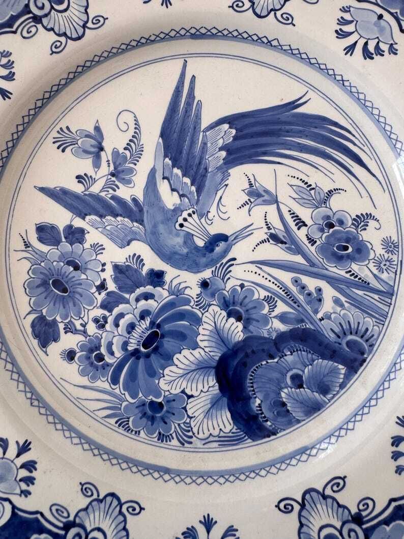 Delft Bird Of Paradise Charger Plate, Wall Plate photo furniture