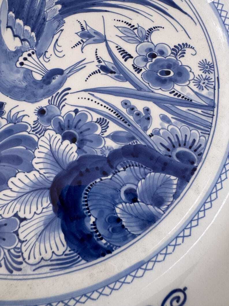 Delft Bird Of Paradise Charger Plate, Wall Plate photo Art
