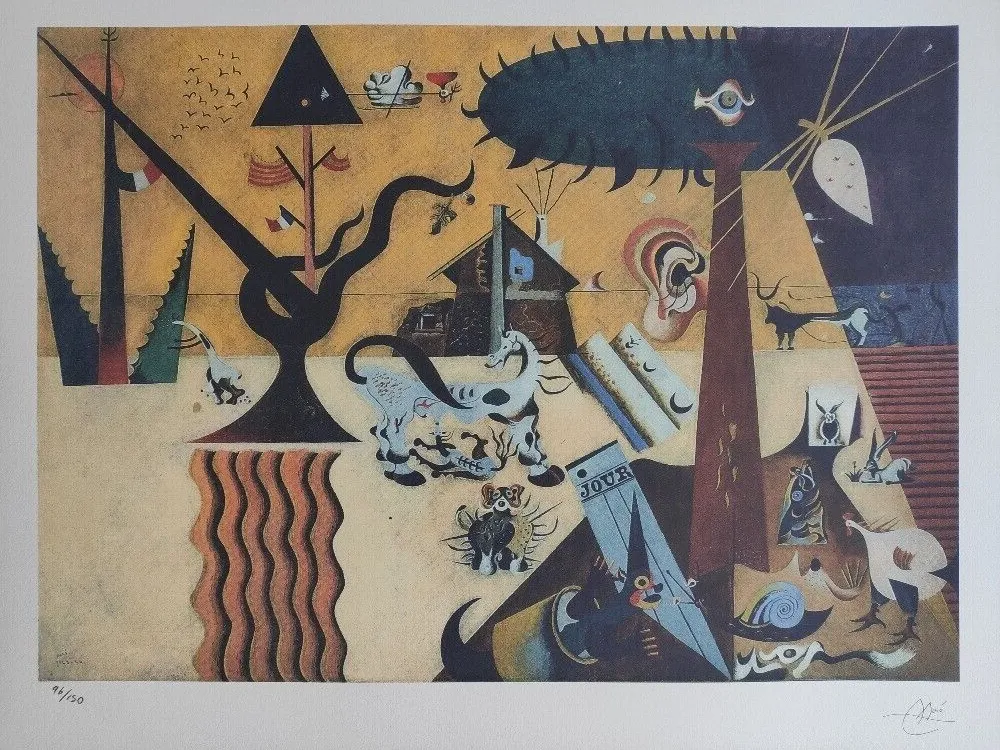 Joan Miró Signed The Tilled Field, 1924 Certificate