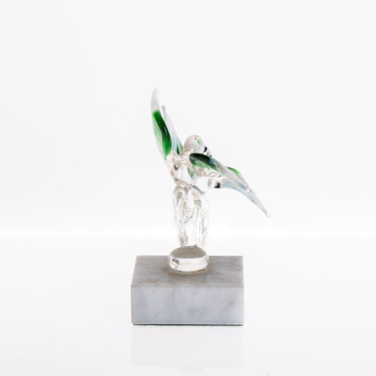 Mid Century Murano Hand Blown Glass Venetian Birds Sculpture On Marble Base photo furniture