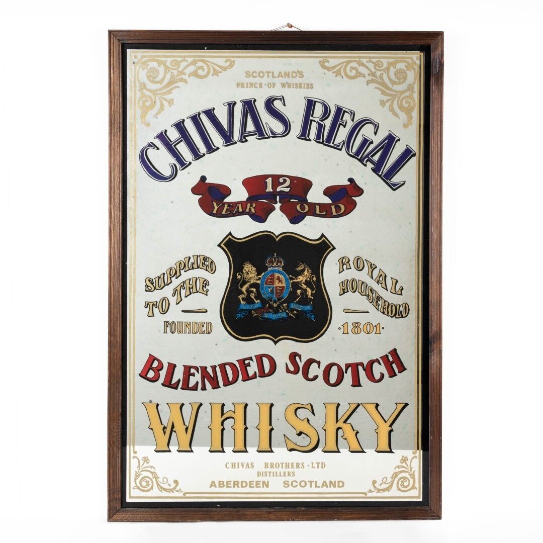 Large Chivas Regal Whisky Framed Advertising Mirror