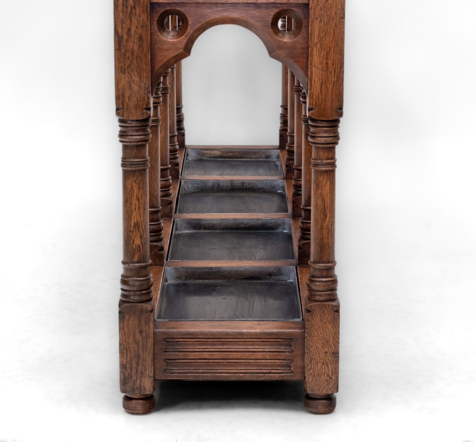 Home Decor Impressive Victorian Gothic Revival Country House Oak Umbrella Stick Stand photo