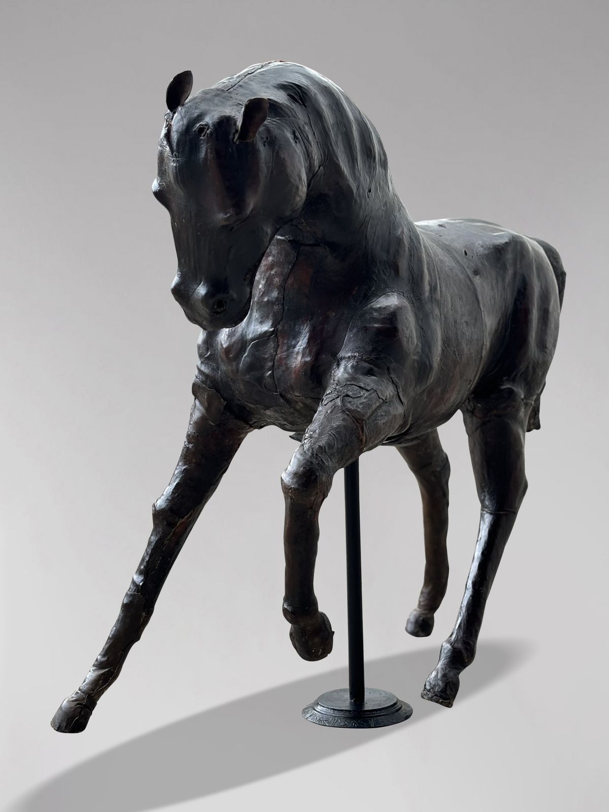 photo for sale Large Leather Model Of A Horse Stamped By Liberty & Co London, C.1930