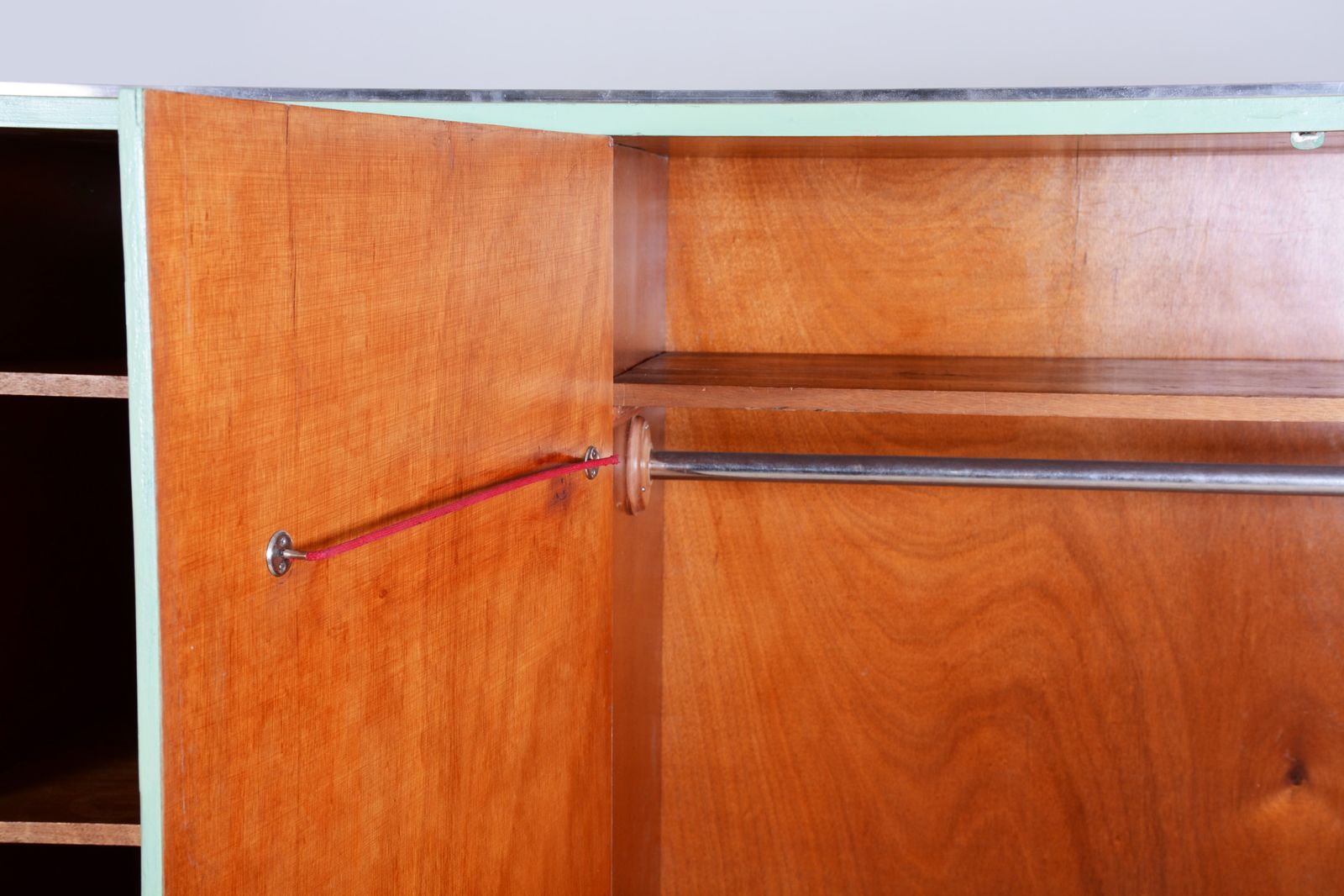 photo vintage Restored Bauhaus Wardrobe, By Vichr A Spol., Original Paint, Czech, 1930s