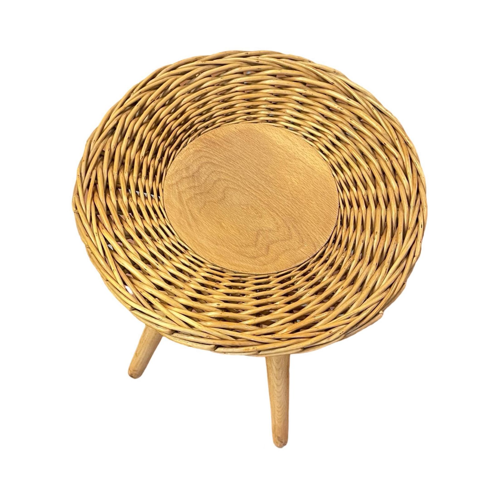 photo furniture Rattan Stool Designed By J. Kalous, úluv, Czechoslovakia, 1960s
