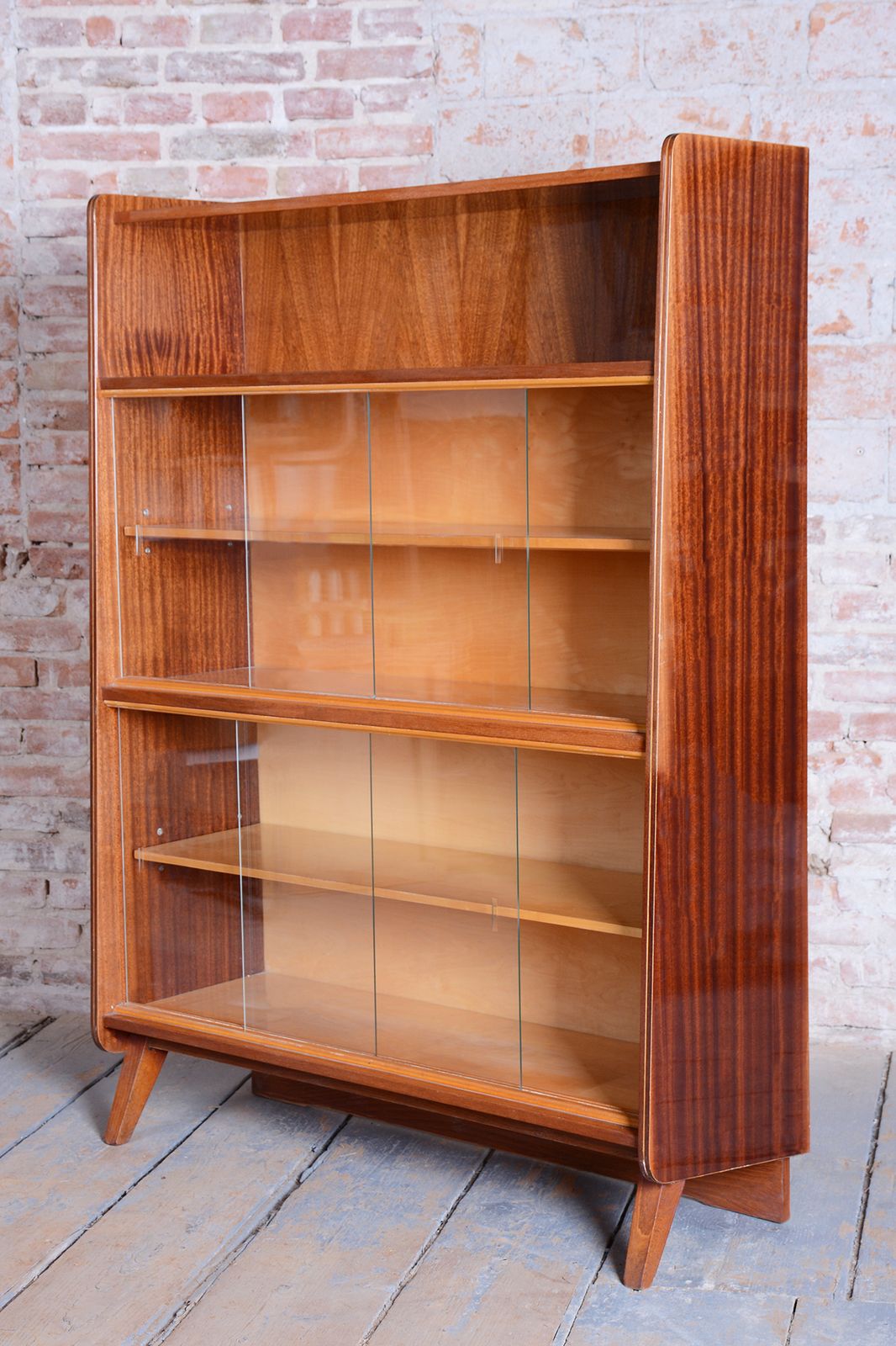 Original Mid Century Display Cabinet, By Nový Domov, Mahogany, Czech, 1950s photo furniture
