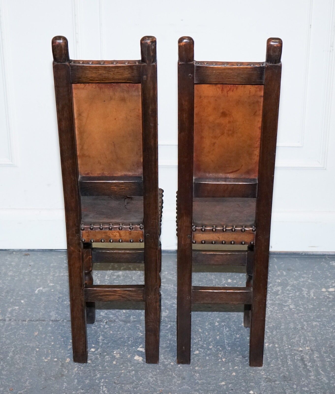 Beautiful Pair Of Decorative  17th Century Revival Oak Childs Correction Chair photo 550.0