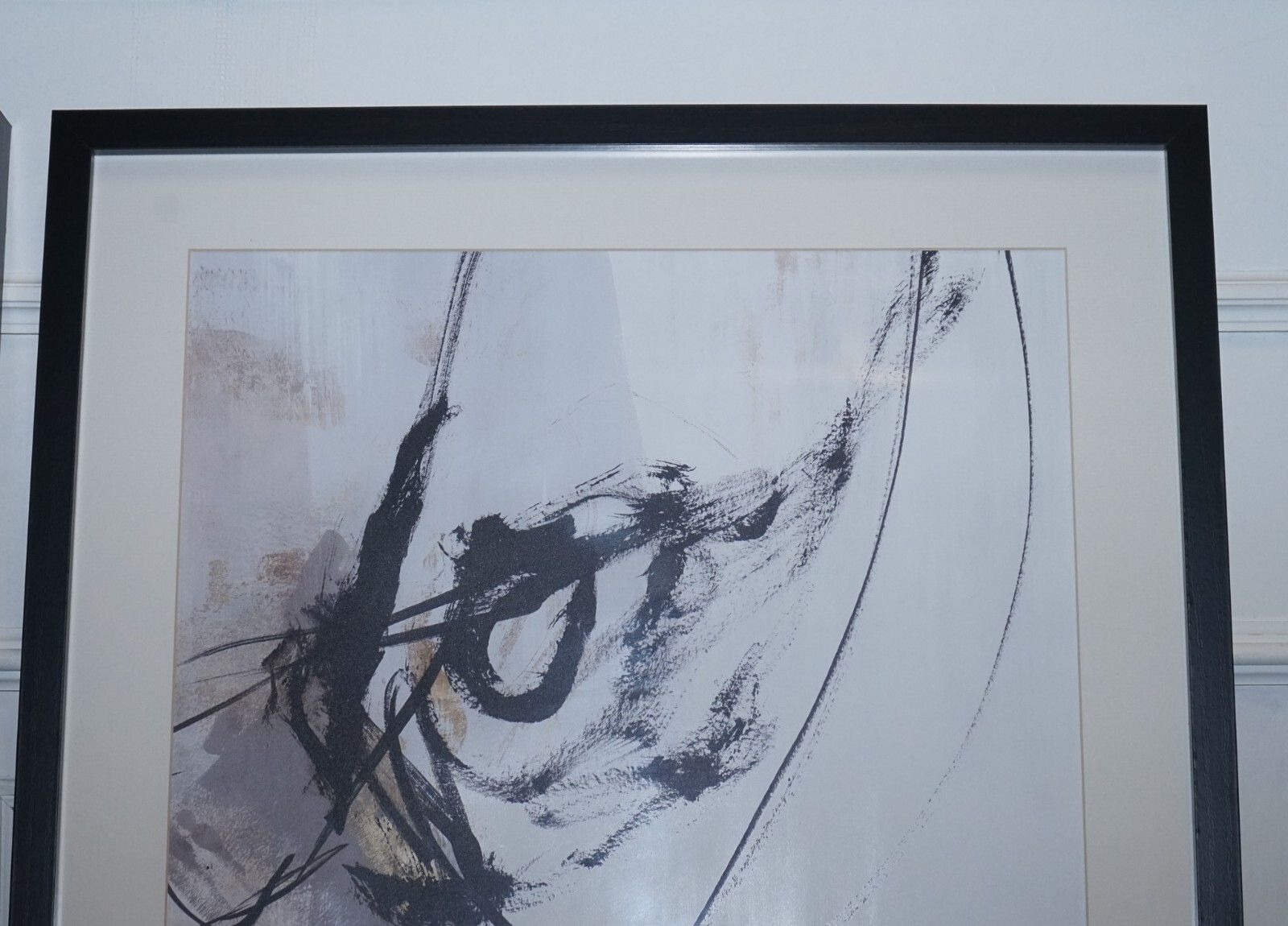 Pair Of Modern Art Charcoal Style Wall Paintings  Black Frame 2/2 photo buy