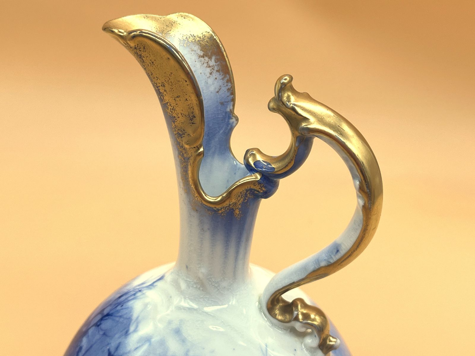 Antique Royal Doulton Pottery Flow Blue Children Design Jug. Height 17cm. 610. C1900. photo 325.0
