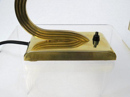 photo buy Elegant Art Deco Piano Lamp In Polished Brass, 1920s