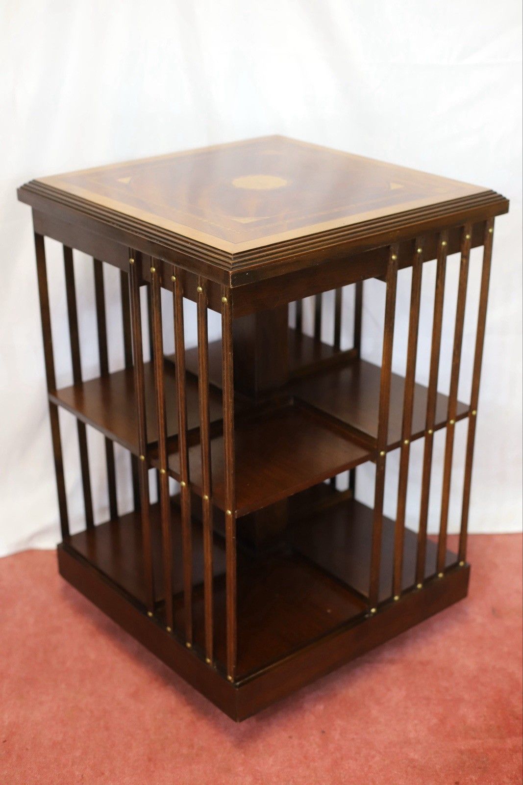 Lovely Edwardian Mahogany Inlaid Revolving Bookcase photo 916.0