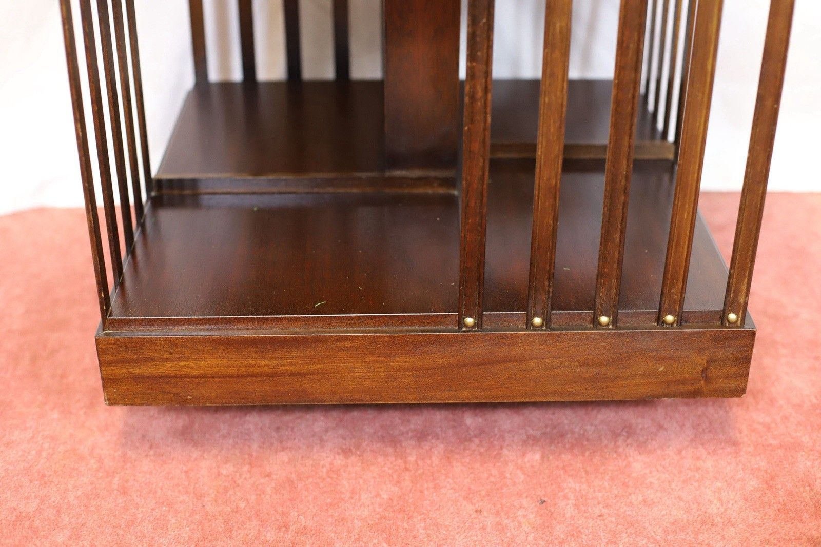 916.0 Lovely Edwardian Mahogany Inlaid Revolving Bookcase photo