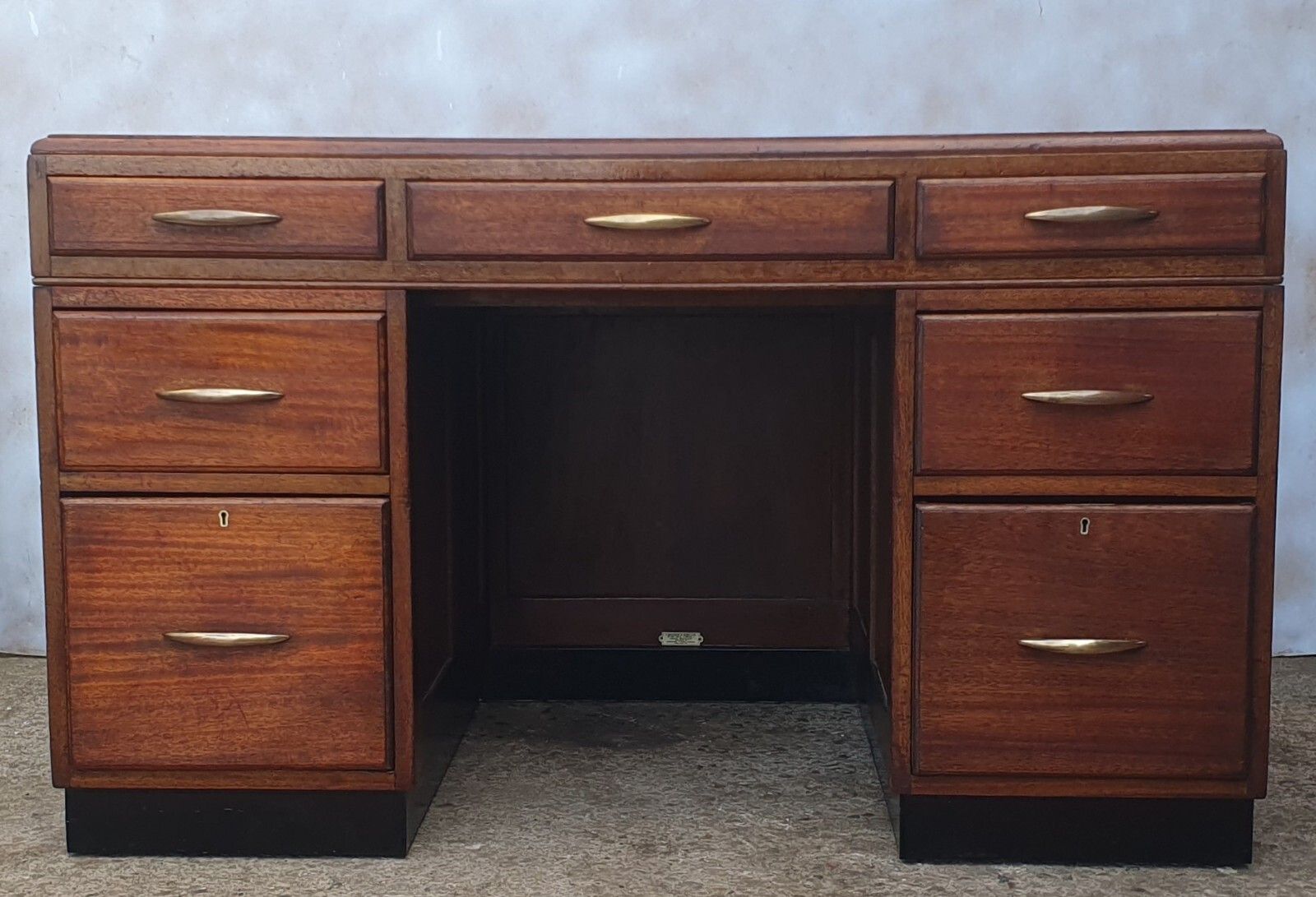 An Art Deco Mahogany Desk By H.Baldock And Sons Of Liverpool photo for sale