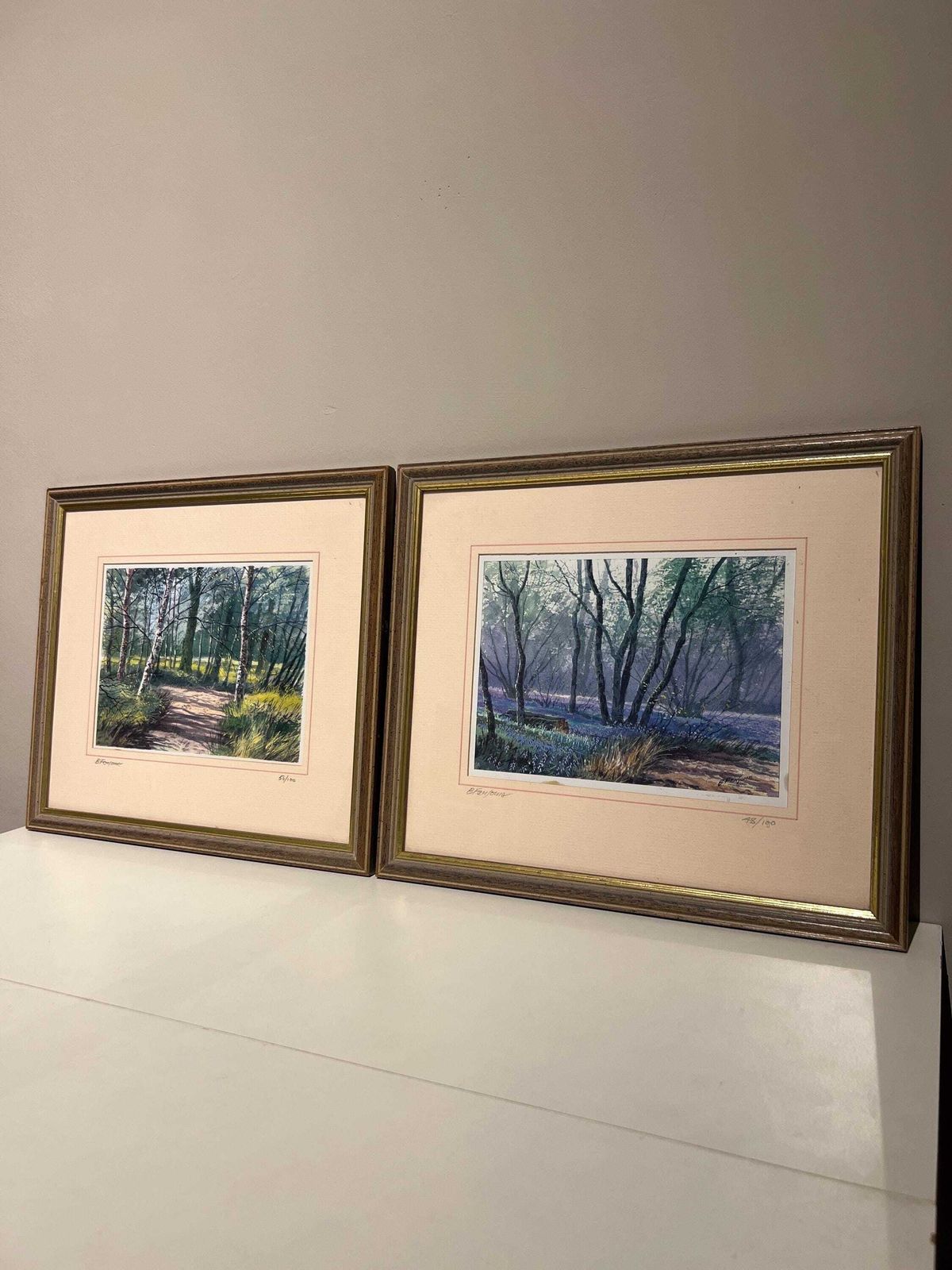photo for sale Set Of 2 Signed Limited Edition Brian Fensome Prints – Waresley Wood & Gamlingay Wood