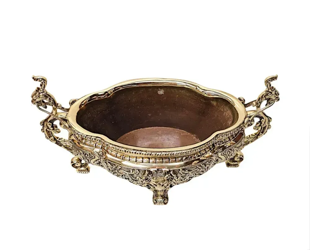 A Very Rare 19th Century Polished Brass Jardiniere Or Planter photo for sale