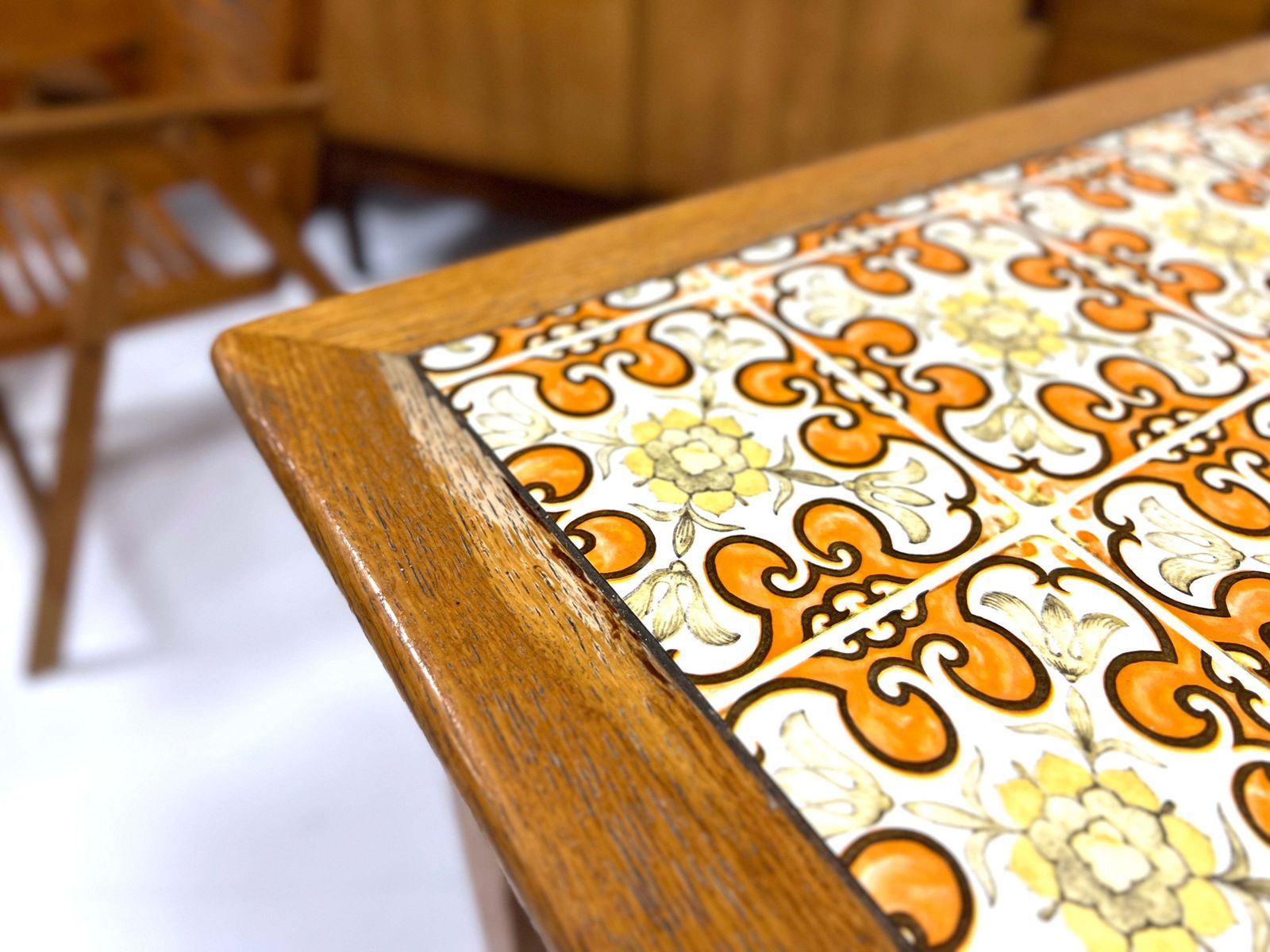 photo for sale Mid Century, Oak Dining Table, Mid 20th Century