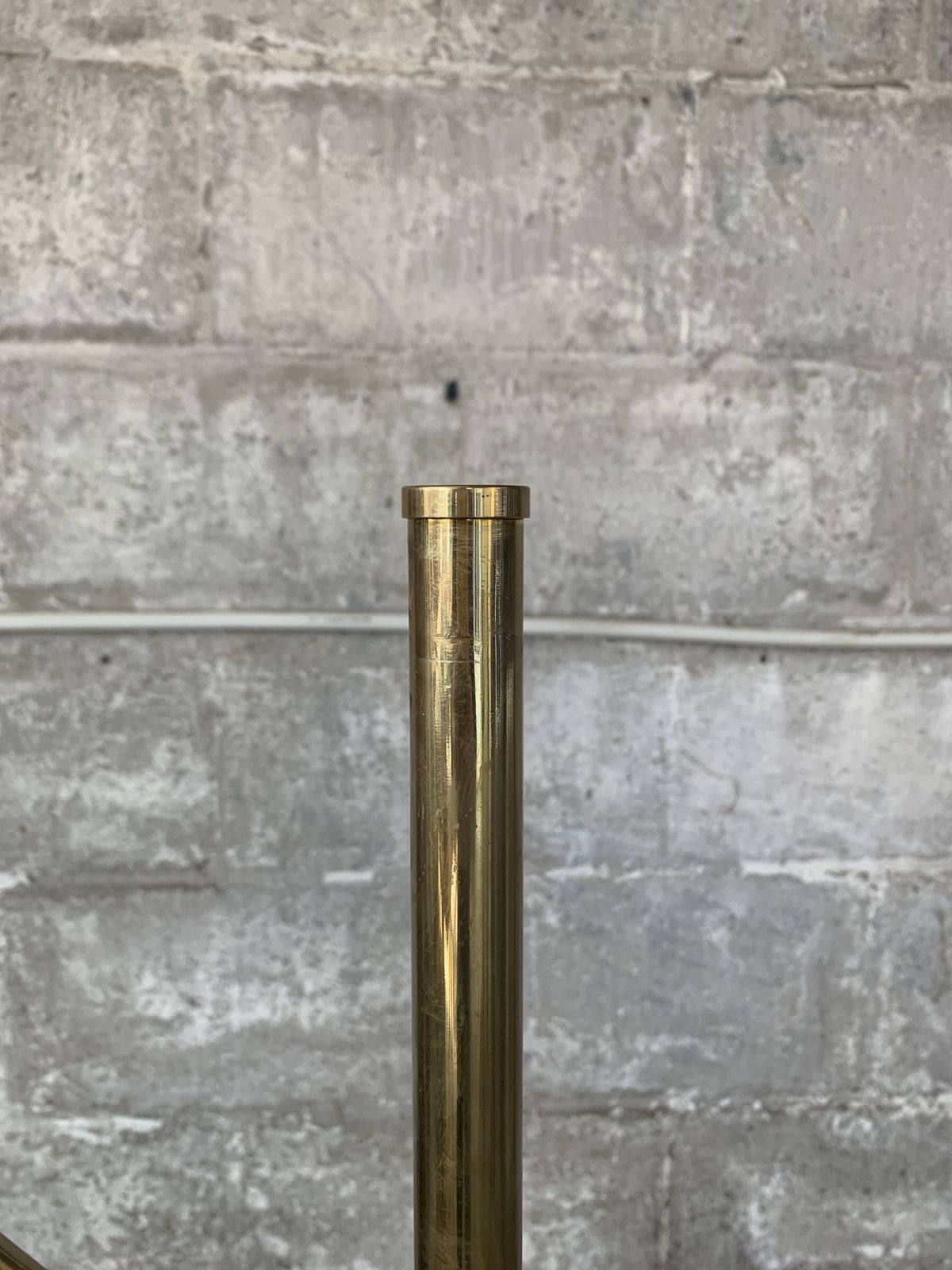 Midcentury Brass And Marble Diablo Floor Lamp, Italy 1960s photo Lighting