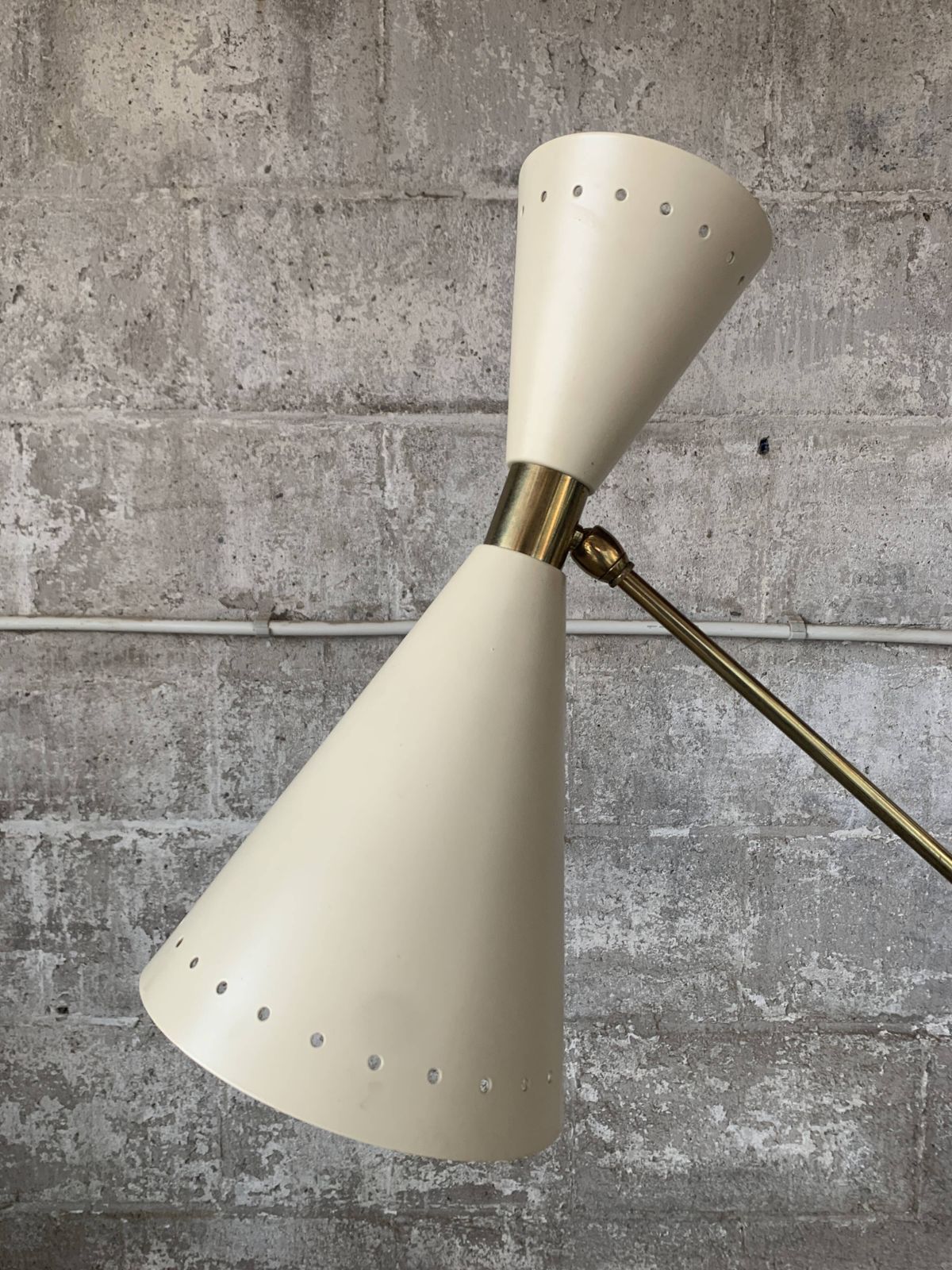 Midcentury Brass And Marble Diablo Floor Lamp, Italy 1960s photo vinterior