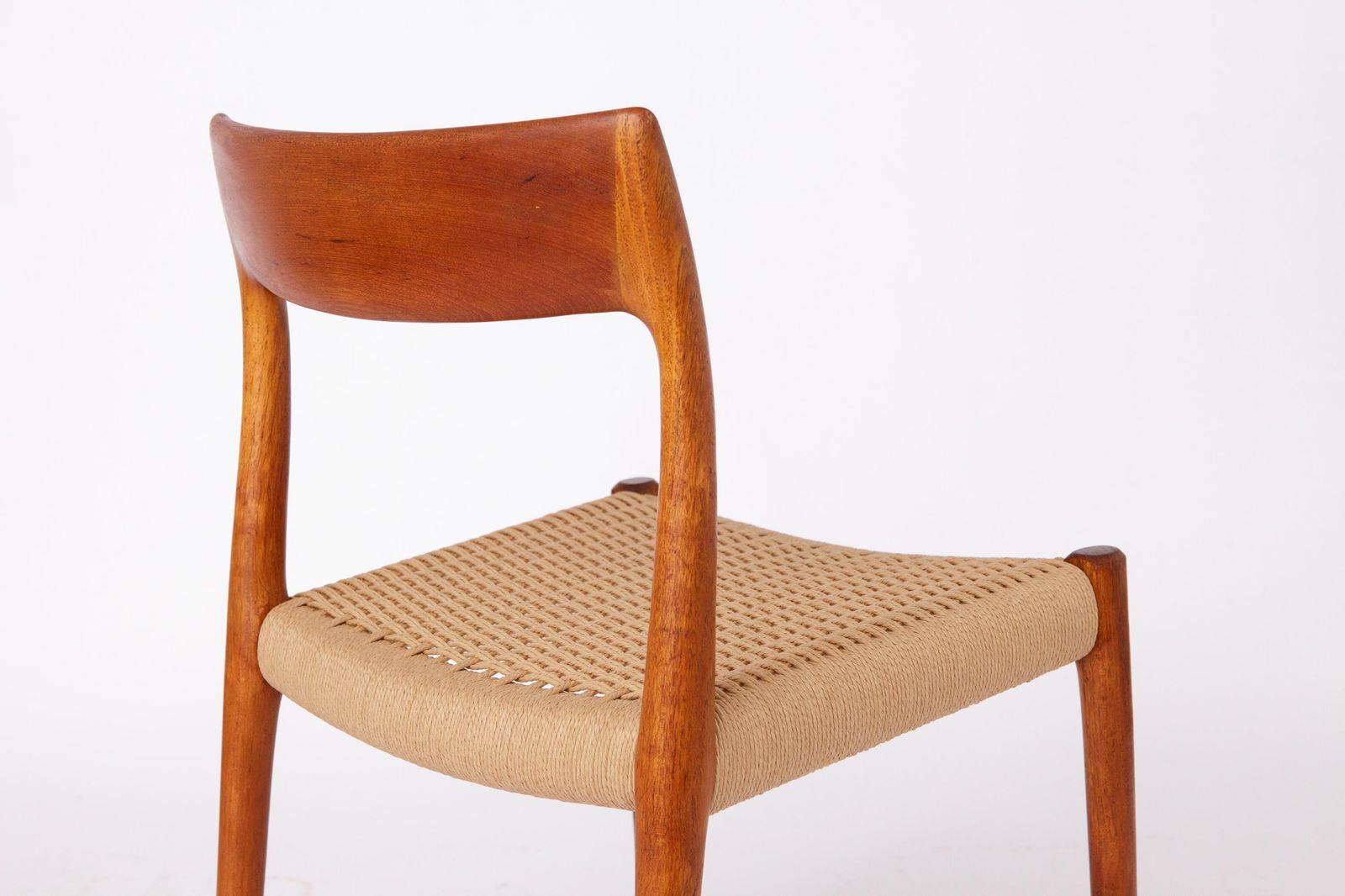 4 Niels Otto Møller Model 77 Chair – 1960s Teak & Danish Cord photo 2376.0