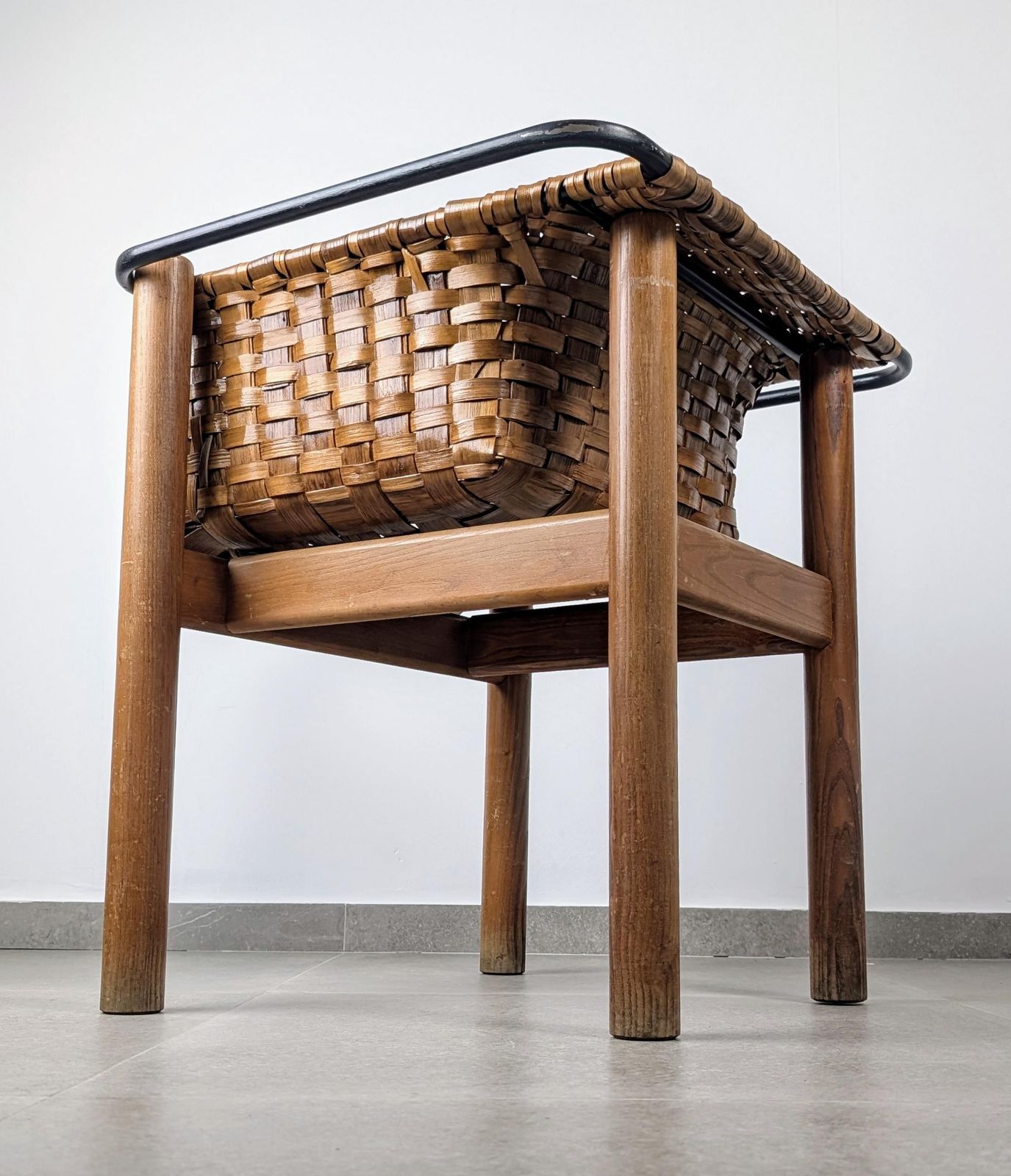Handcrafted Braided Chestnut Chair, National Crafts Award, Spain, 1980s photo furniture