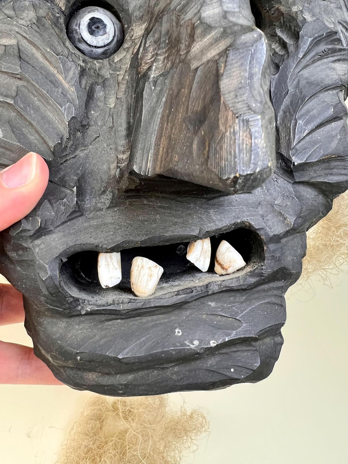 Hand Carved Swiss Traditional Mask   Vintage Alpine Folk Art   Unique Man Cave Decor photo Art