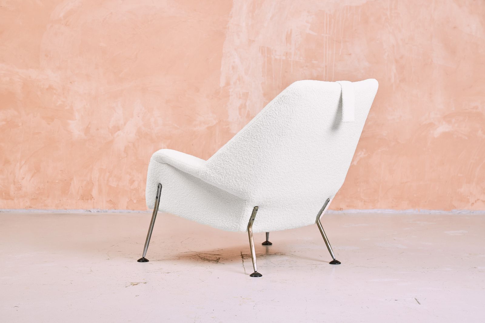 Vintage Ernest Race Heron Arm Chair And Footstool In White Boucle Wool   Mid Century Mcm photo 3500.0