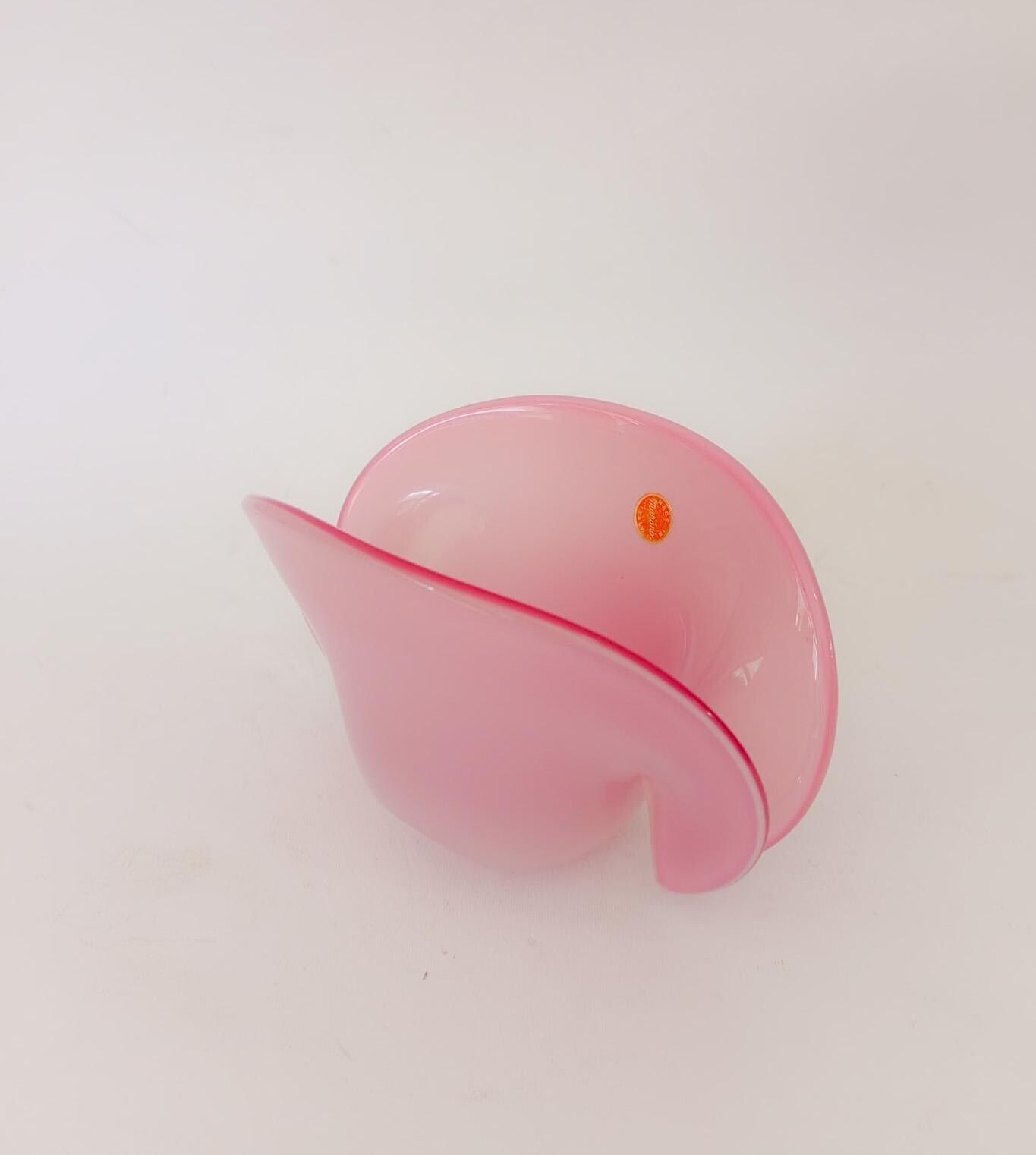 Vintage Pink Murano Glass Shell Shaped Vase Seguso Design 60s 70s Centerpiece photo Home Decor