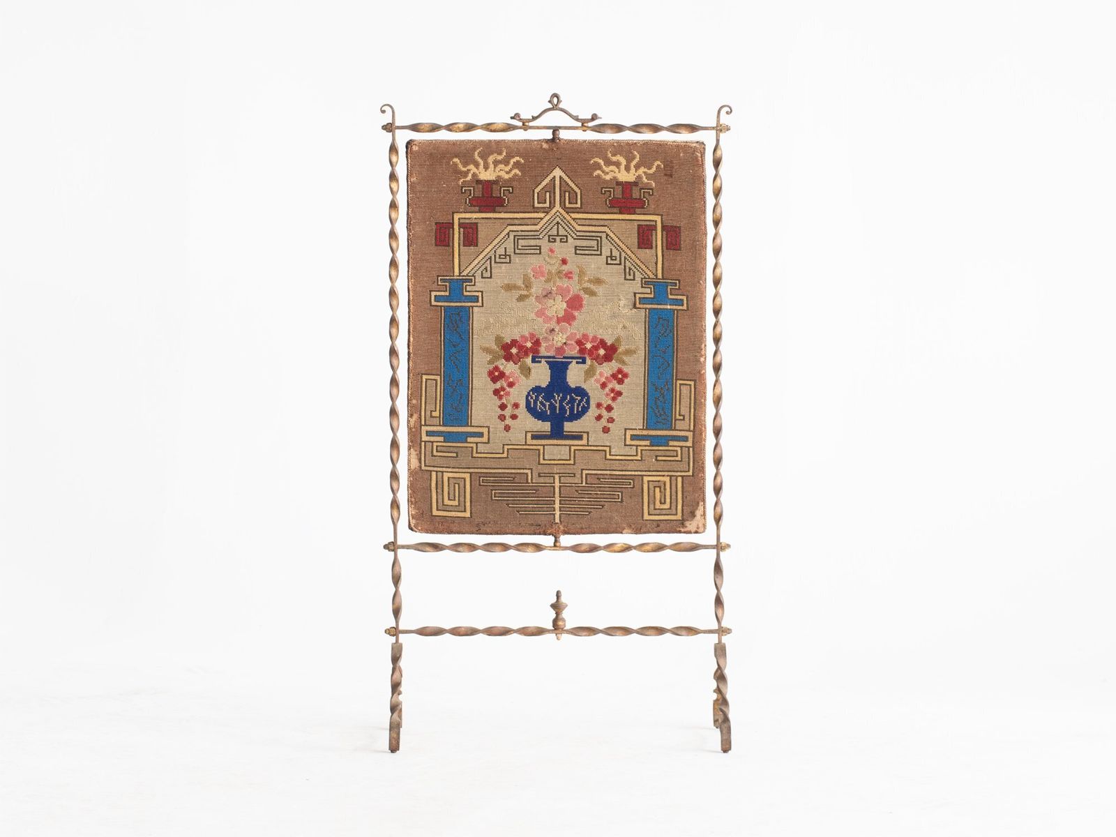 Gilt Iron Fire Screen, 1900s, Antique photo furniture