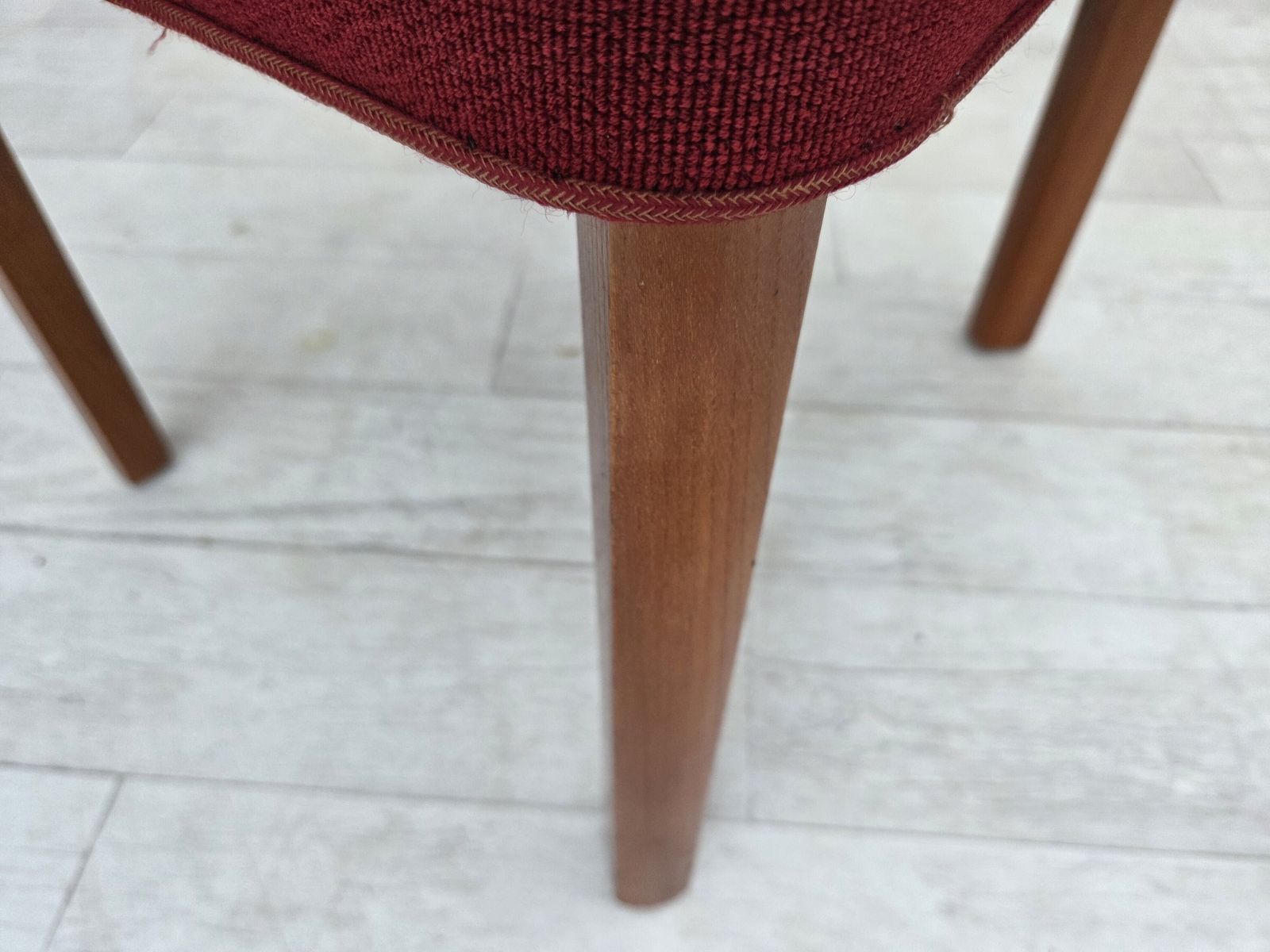 1960s, Set Of 2 Danish Easy Chairs, Traditional Danish Woven Wool Fabric, Ash Wood Legs. photo furniture