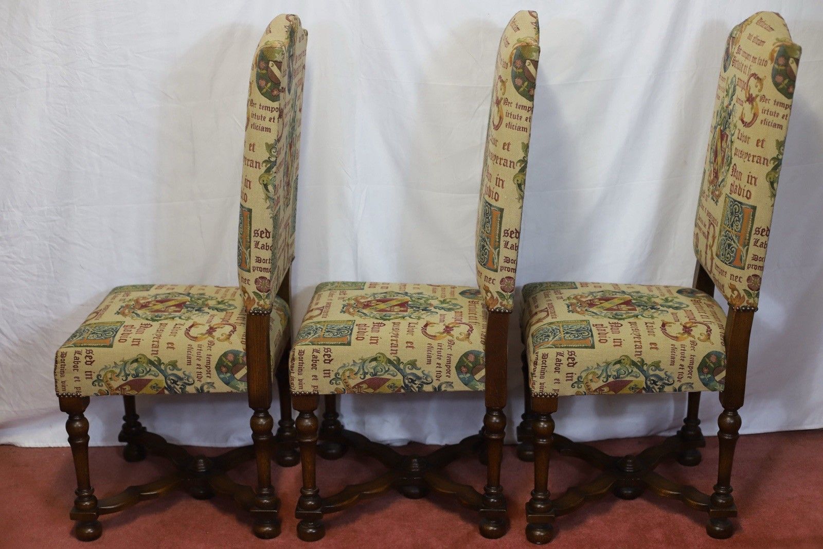 Taylor&Co Stunning Set Of Eight Oak Upholstered Dining Chairs photo buy