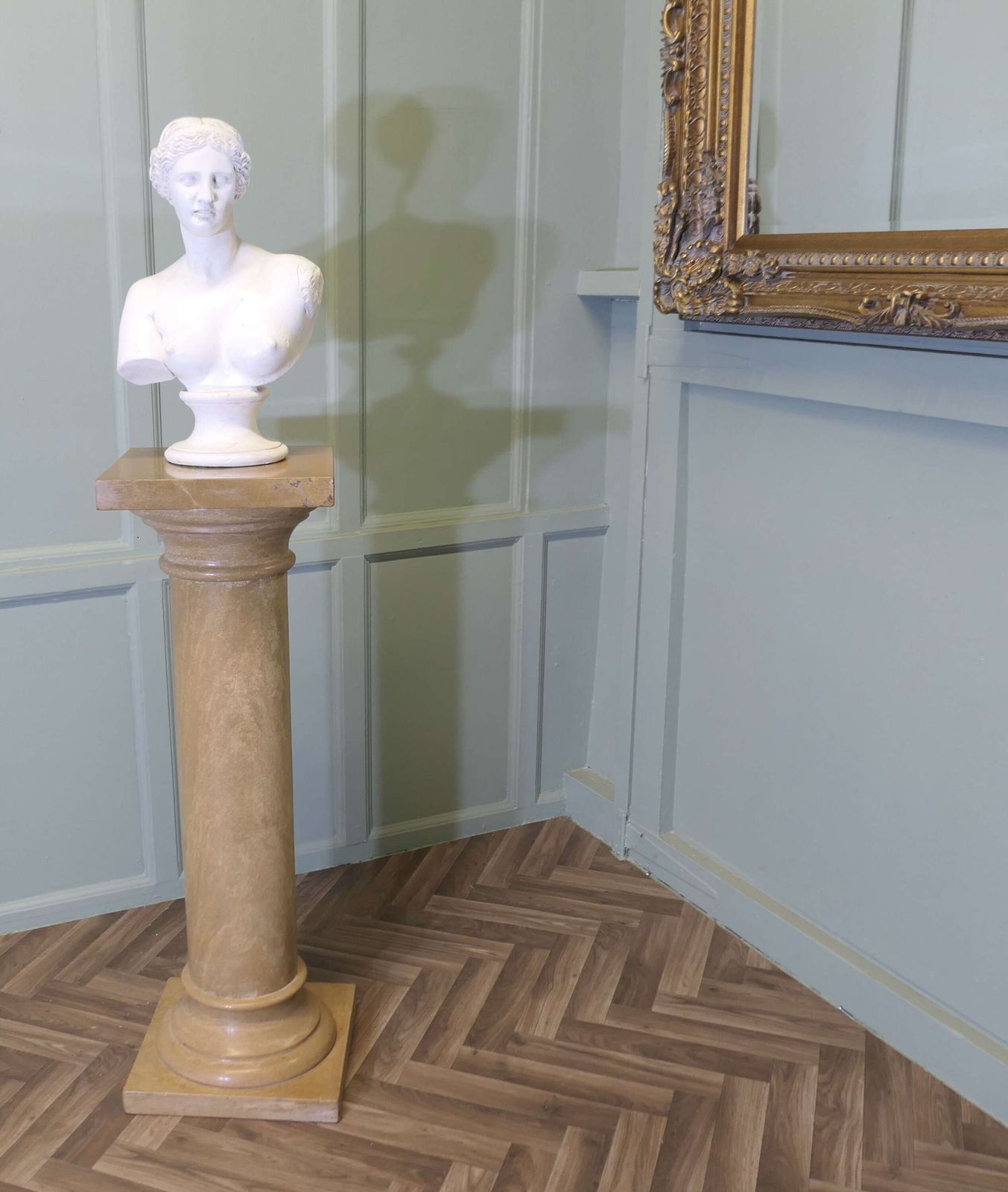 Large Honey Coloured Marble Column photo for sale