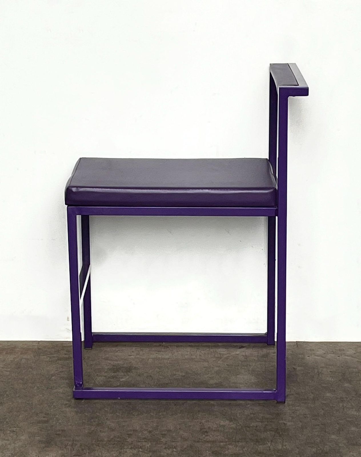 Rare Modernist Italian Purple Metal Tubular Rectangular Chair photo furniture