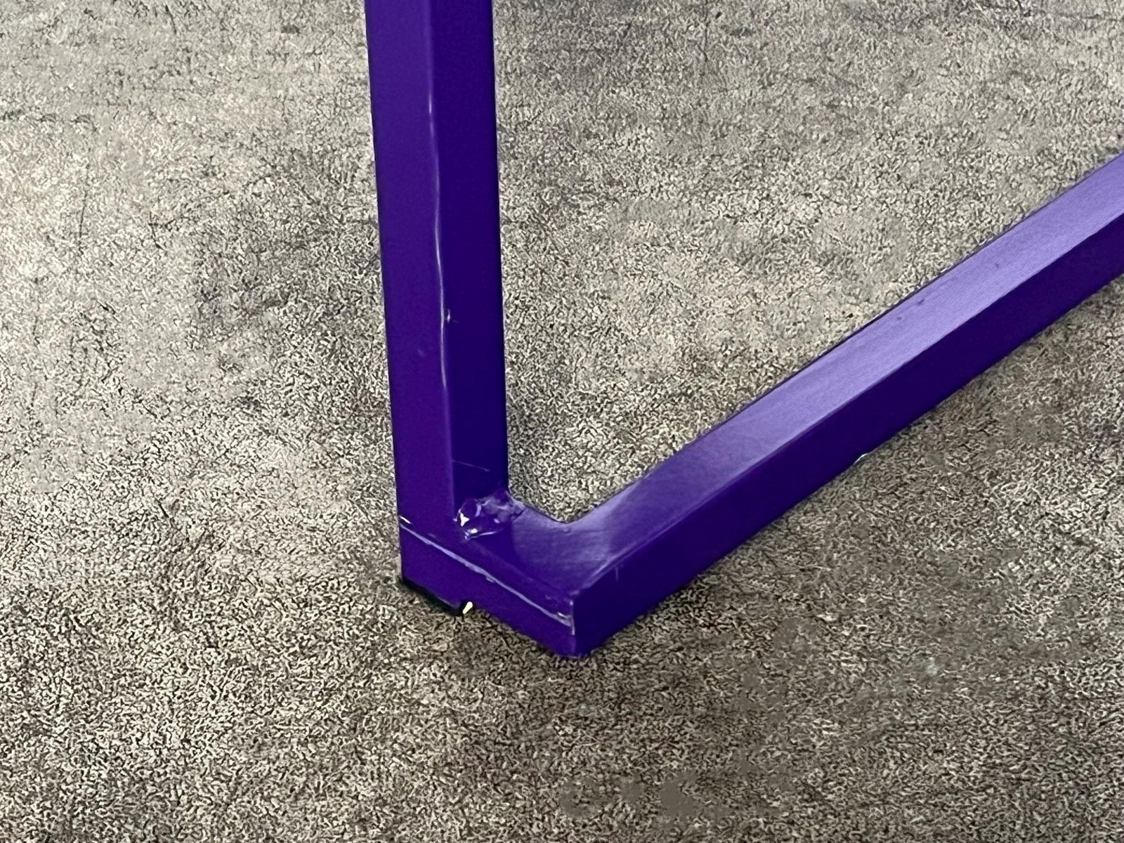 photo for sale Rare Modernist Italian Purple Metal Tubular Rectangular Chair