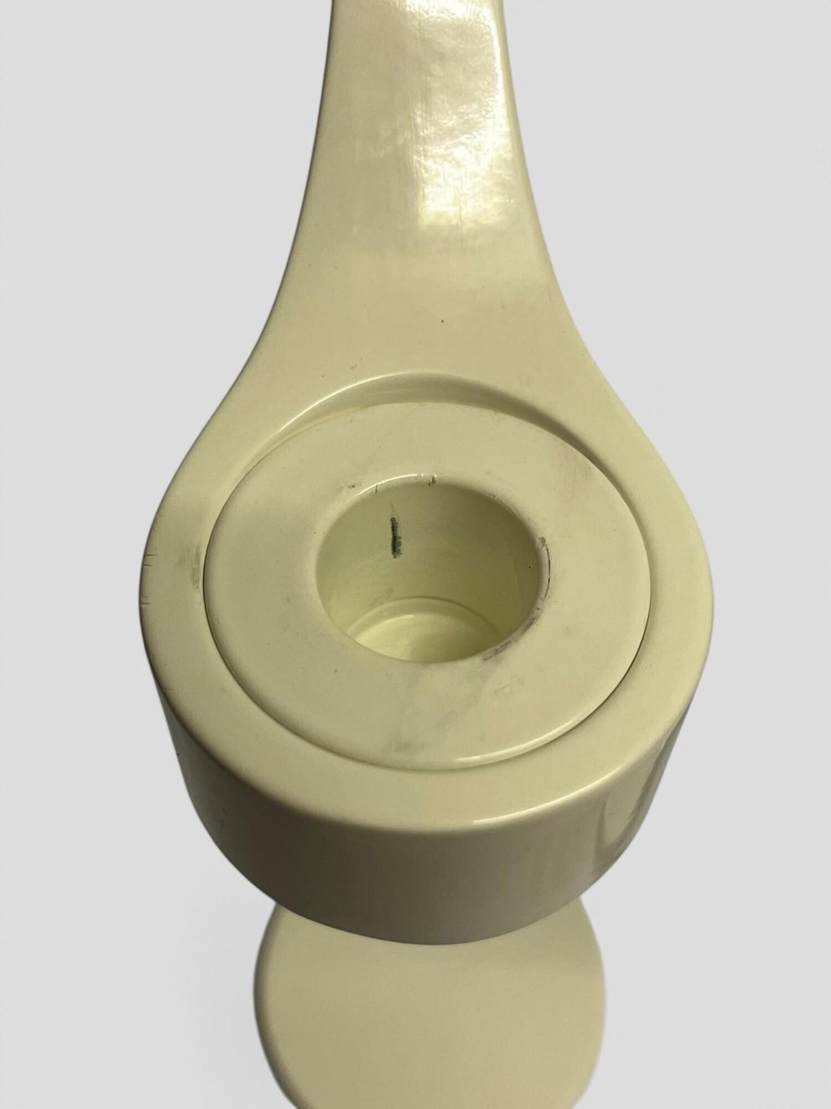Pair Of Vintage 90s Ikea Jatteviktig Candlesticks In White Metal Designed By Monika Mulder photo vintage
